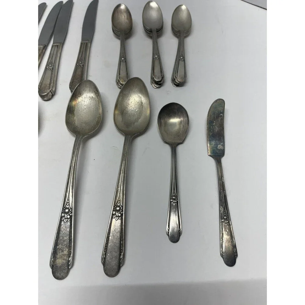 Rogers Silverplate Flatware Silverware Memory Hiawatha 50 Pc Service For 8 Plus